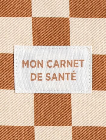 Protège carnet de santé damier en coton - SAUTHON