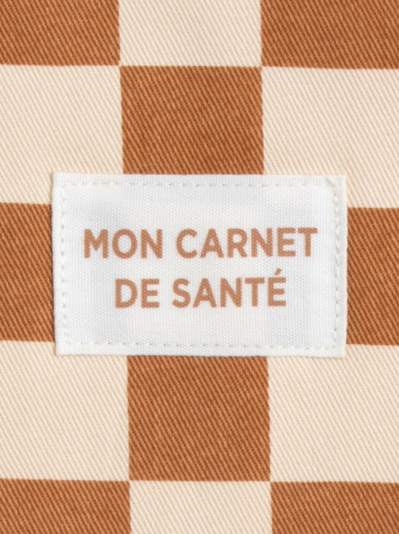 Protège carnet de santé damier en coton - SAUTHON Marron caramel - Kiabi