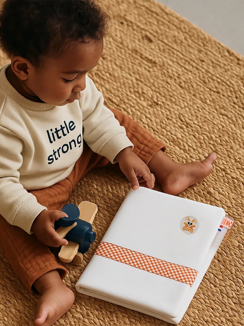 Protège Carnet de Santé en Coton Bio Wooly Blanc - Kiabi