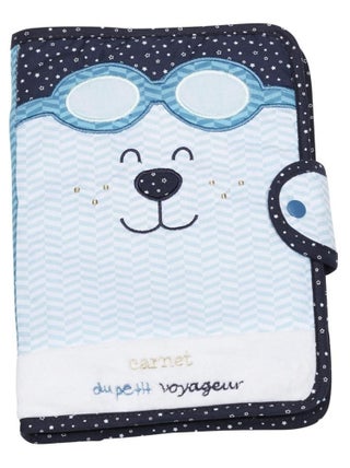 Protege Carnet De Sante en coton Bleu - SAUTHON