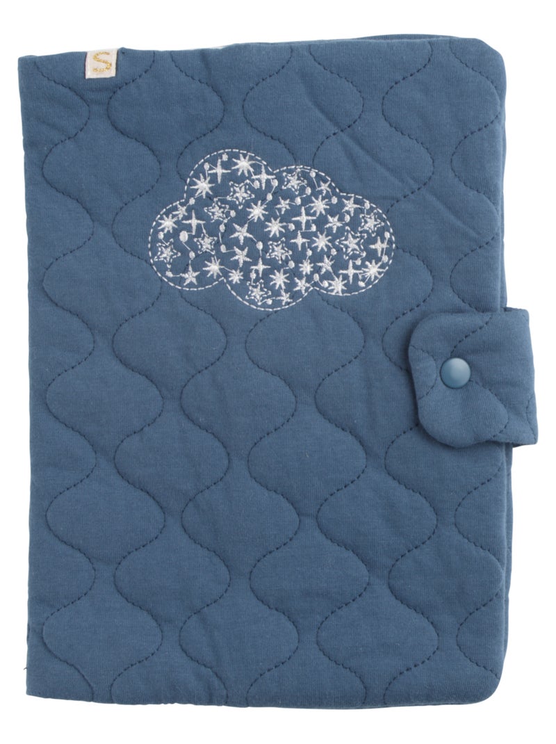 Protège carnet de santé en coton matelassé - Bleu - Kiabi