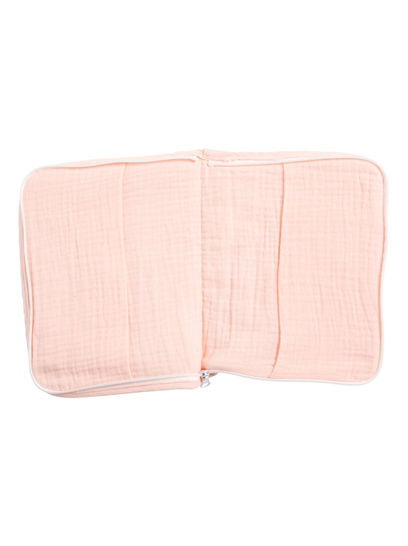 Protège carnet de santé en double gaze de coton - SAUTHON Rose - Kiabi