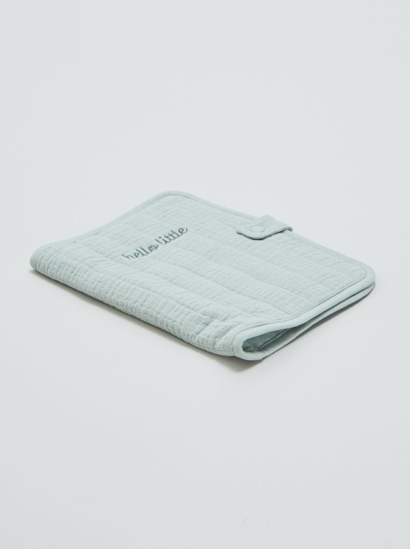 Protège carnet de santé en double gaze de coton Vert - Kiabi