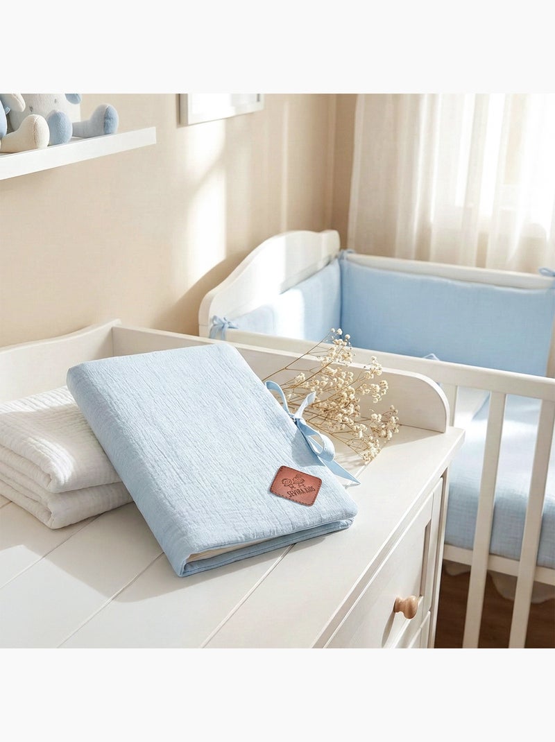 Protège carnet de santé en gaze de coton, Jeanne SEVIRA KIDS Bleu - Kiabi