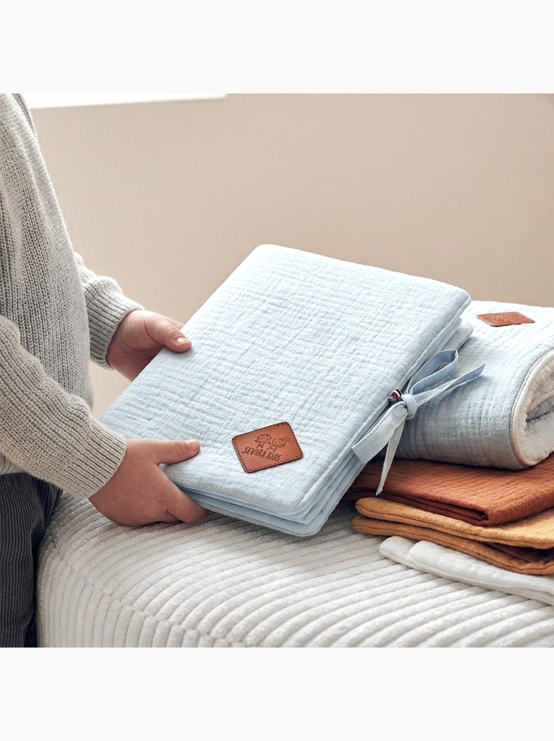 Protège carnet de santé en gaze de coton, Jeanne SEVIRA KIDS Bleu - Kiabi