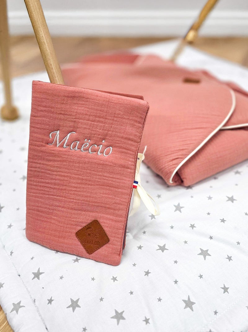 Protège carnet de santé en gaze de coton, Jeanne SEVIRA KIDS Marron - Kiabi