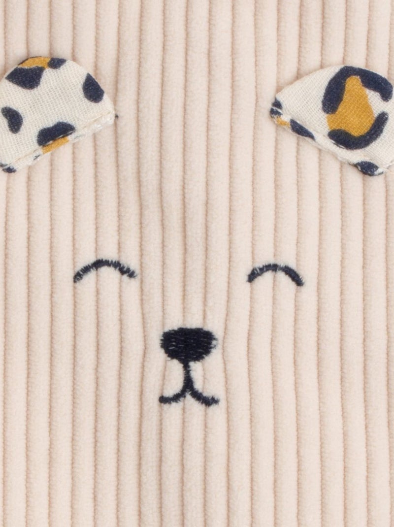 Protège carnet de santé en velours côtelé - SAUTHON Ecru - Kiabi