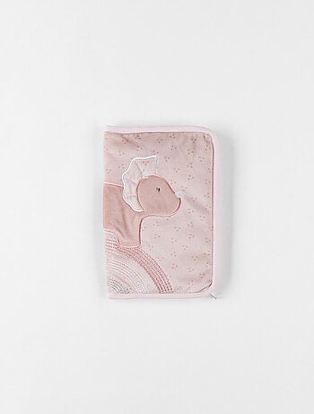 Protège carnet de santé Popsie en Veloudoux®, poudré Noukie's