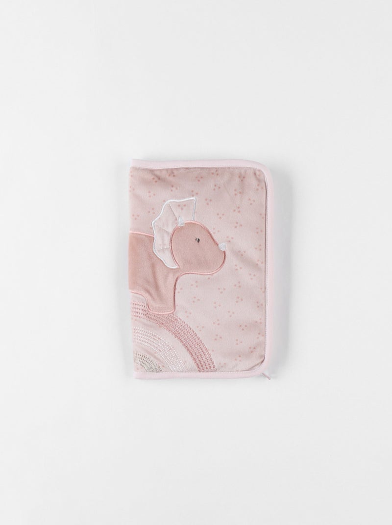 Protège carnet de santé Popsie en Veloudoux®, poudré Noukie's Rose - Kiabi