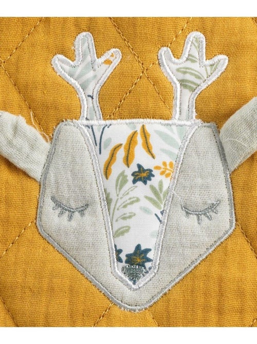 Protège carnet santé en coton jaune moutarde - SAUTHON - Kiabi