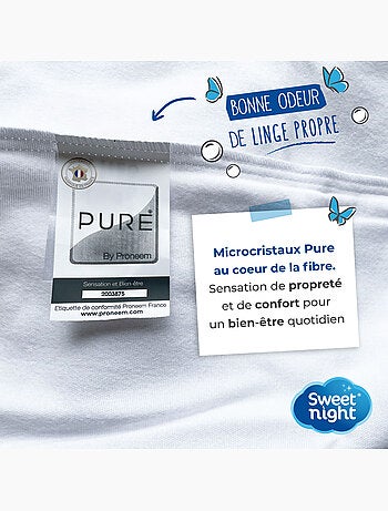 Protège Matelas - Molleton 100% Coton - Senteur Linge Propre - Forme Drap Housse Extensible