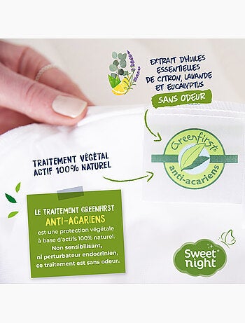 Protège Matelas - Molleton 100% Coton - Traitement Végétal Anti-Acariens Greenfirst