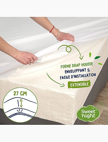 Protège Matelas - Molleton 100% Coton - Traitement Végétal Anti-Acariens Greenfirst