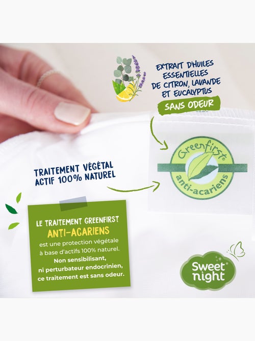 Protège Matelas - Molleton 100% Coton - Traitement Végétal Anti-Acariens Greenfirst - Kiabi
