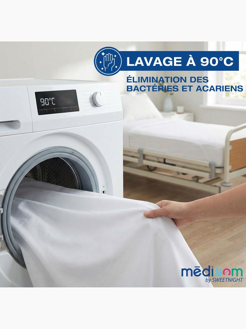 Protège-matelas 100% Imperméable - Forme Drap Housse - Lavage à 90°C - Oeko-Tex Blanc - Kiabi