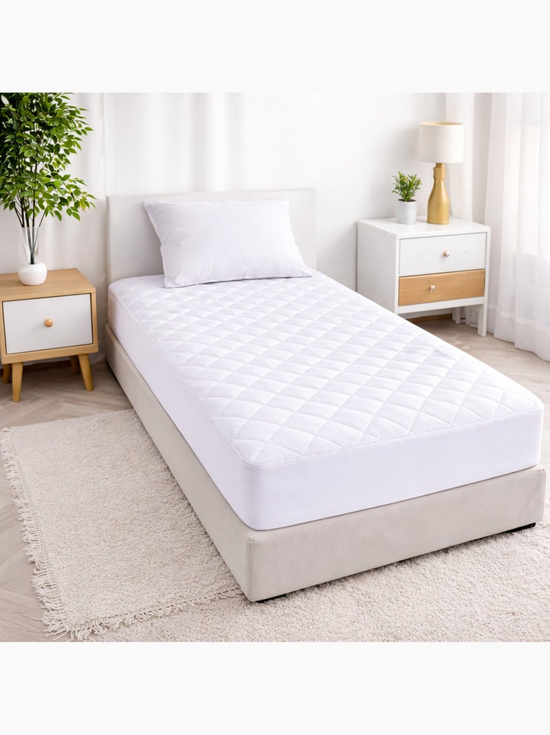 Protège matelas 100 % polyester albatre Blanc - Kiabi