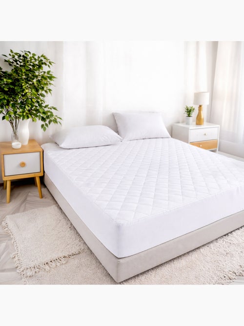 Protège matelas 100 % polyester albatre - Kiabi