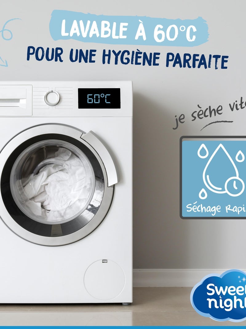 Protège matelas 160x200cm | Bouclette en Coton | Alèse Imperméable |Anti Acariens Blanc - Kiabi