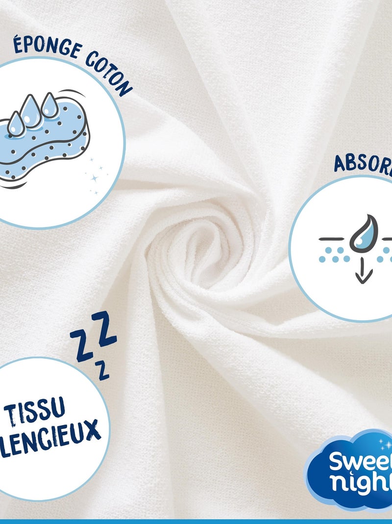 Protège matelas 160x200cm | Bouclette en Coton | Alèse Imperméable |Anti Acariens Blanc - Kiabi