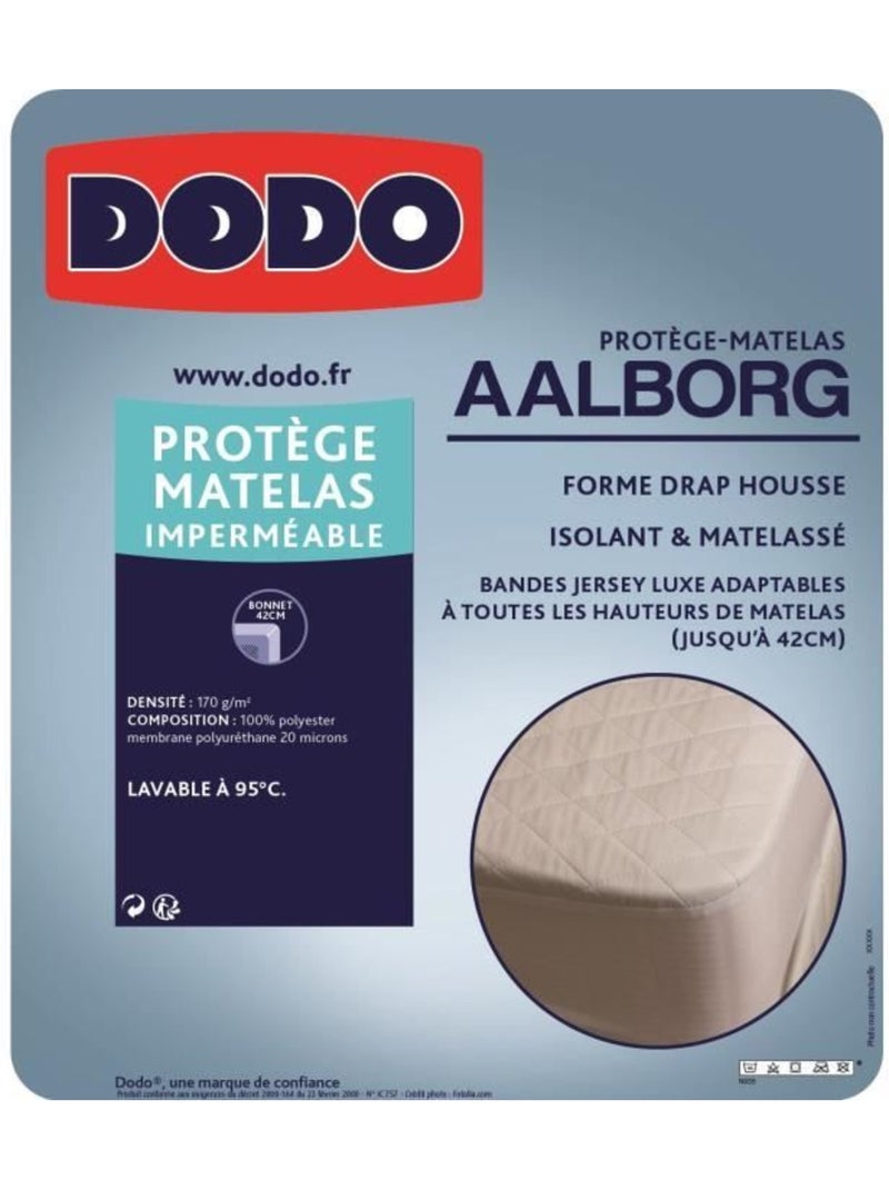 Protège matelas aalborg - dodo - matelassé & imperméable - 160 x 200 cm - blanc Blanc - Kiabi