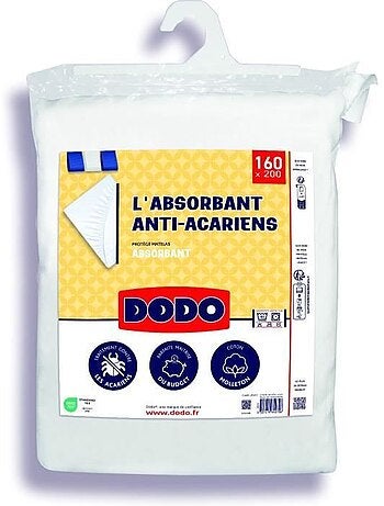 Protège matelas absorbant - dodo - 160 x 200 cm - coton - anti-acariens