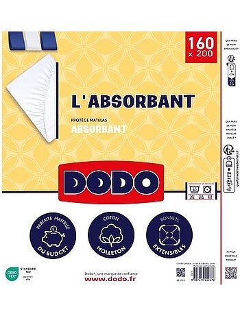 Protège matelas absorbant - dodo - 160 x 200 cm - polyester