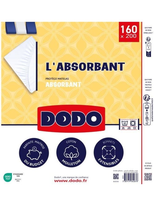 Protège matelas absorbant - dodo - 160 x 200 cm - polyester - Kiabi