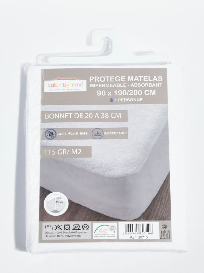 Protège-matelas absorbant 90 x 190/200cm - AFIBEL Blanc - Kiabi