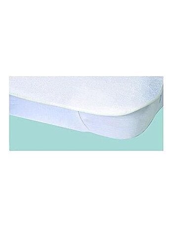 Protège-matelas alèse imperméable elasretane éponge bouclette 100 % coton 80 x 190 cm blanc