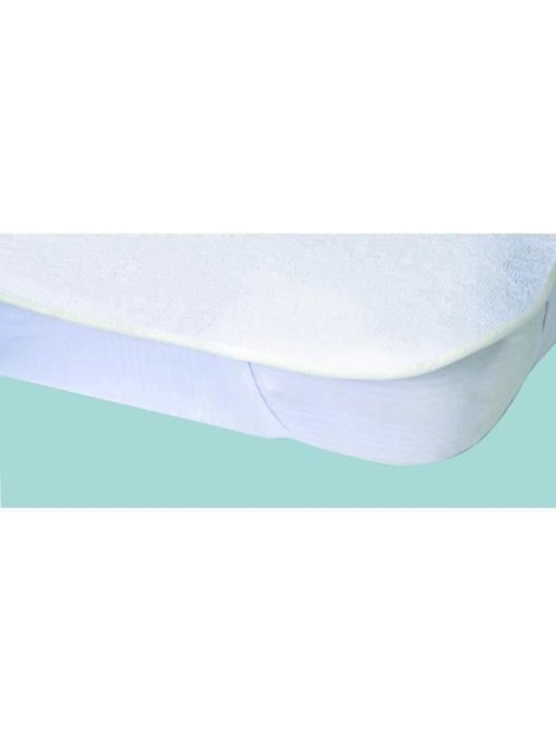 Protège-matelas alèse imperméable elasretane éponge bouclette 100 % coton 80 x 190 cm blanc - Kiabi Protège-matelas alèse imperméable elasretane éponge bouclette 100 % coton 80 x 190 cm blanc - Kiabi