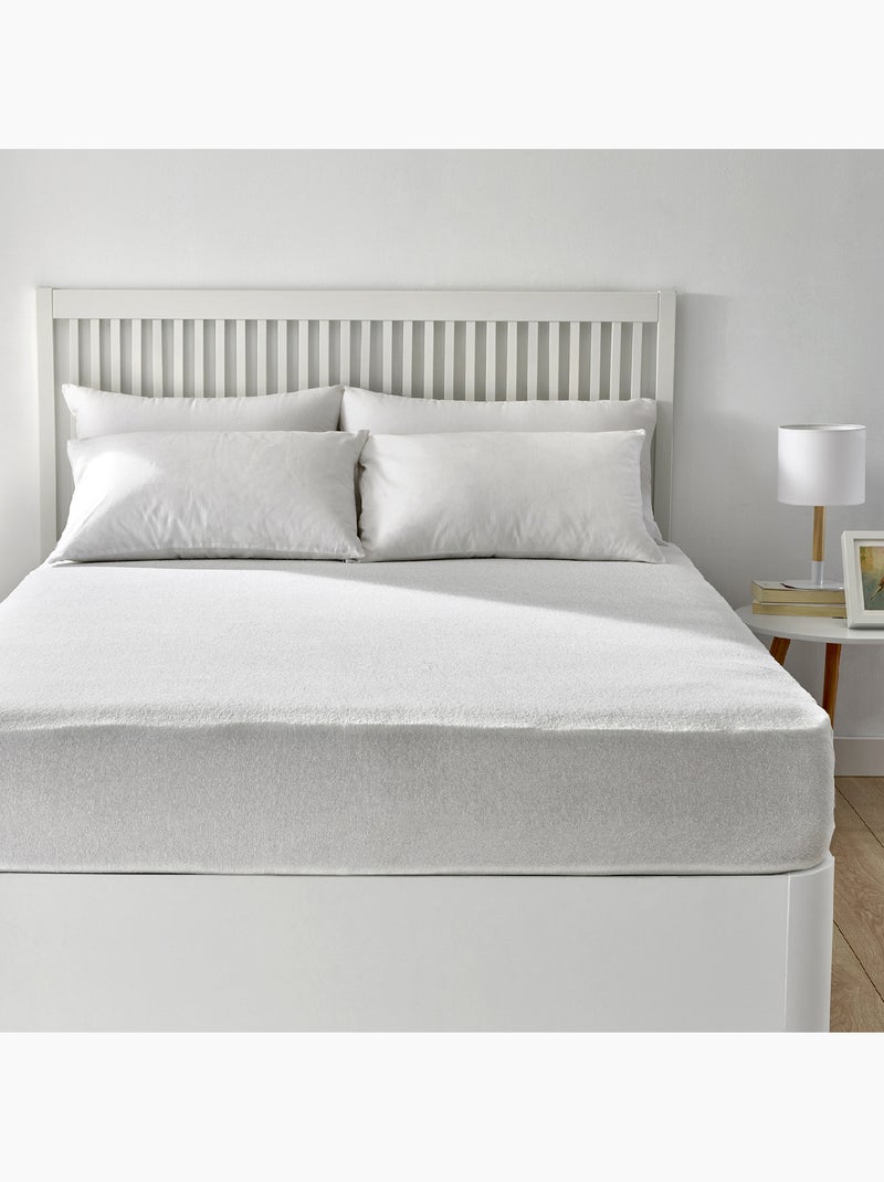 Protège-matelas Aloe Vera , Respirant et Ajustable (jusqu'à 32 cm) Blanc - Kiabi