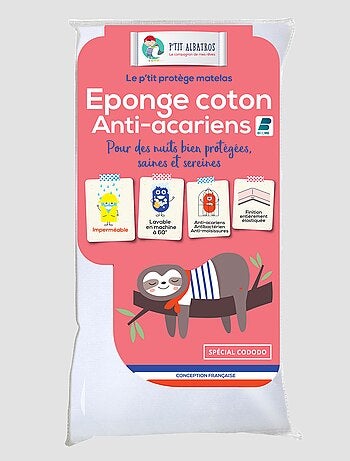 Protège matelas Coton Imperméable et Anti Acariens - blanc - Kiabi