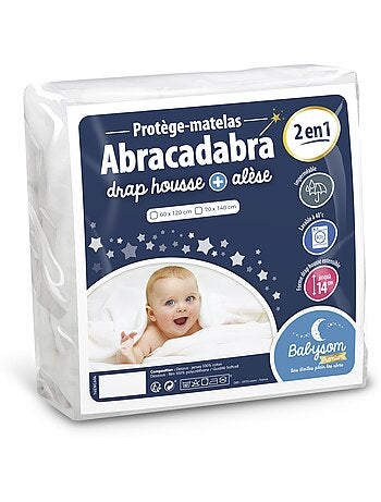 Protège Matelas Bébé 2 en 1 | Drap housse + Alèse Imperméable | Jersey 100% Coton