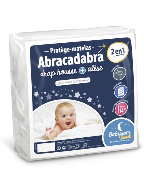 Protège Matelas Bébé 2 en 1 | Drap housse + Alèse Imperméable | Jersey 100% Coton - Kiabi