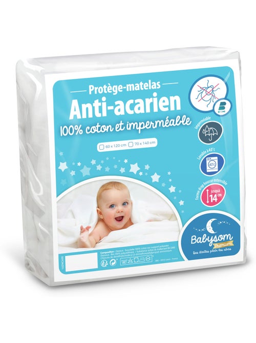 Protège Matelas Bébé Anti-acarien | Alèse imperméable | Bouclette 100% Coton | Oeko-Tex® - Kiabi