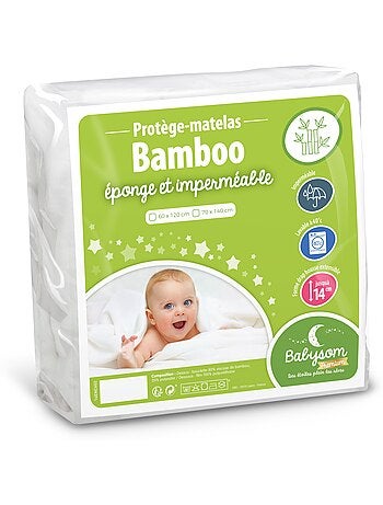 Protège Matelas Bébé Bamboo | Alèse imperméable | Bouclette Éponge | Viscose Douce