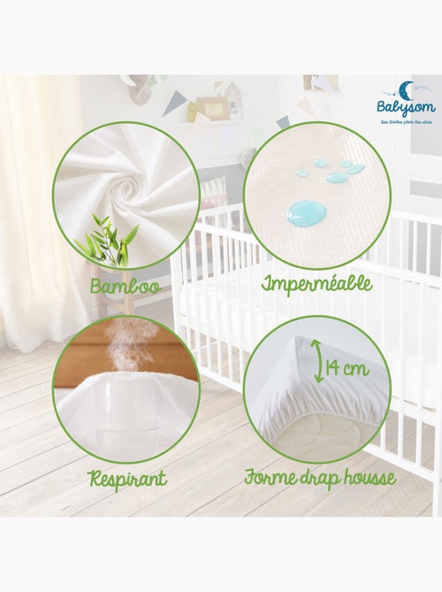 Protège Matelas Bébé Bamboo | Alèse imperméable | Bouclette Éponge | Viscose Douce - Kiabi