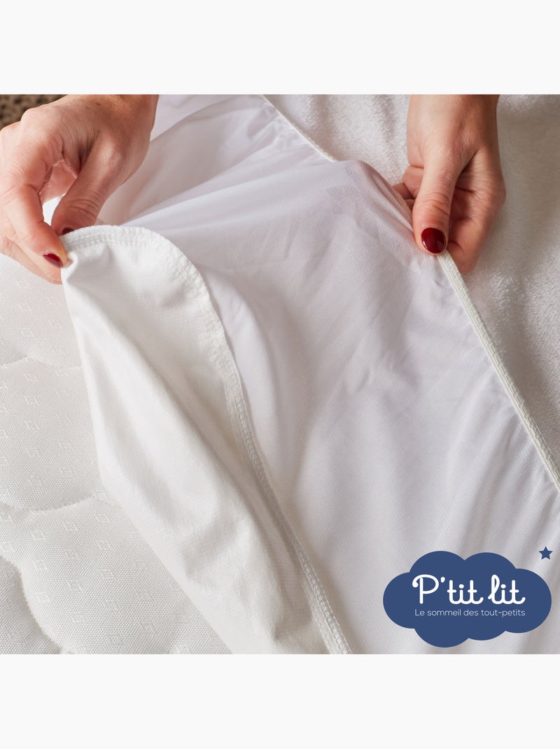 Protège Matelas Bébé Cododo | Alèse Anti Acariens et Imperméable - Bouclette 100% coton - Absorbant Blanc - Kiabi