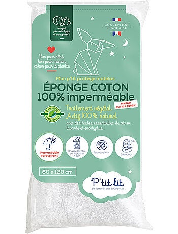 Protège Matelas Bébé Éponge 100% Coton | Traitement Végétal | Alèse Imperméable