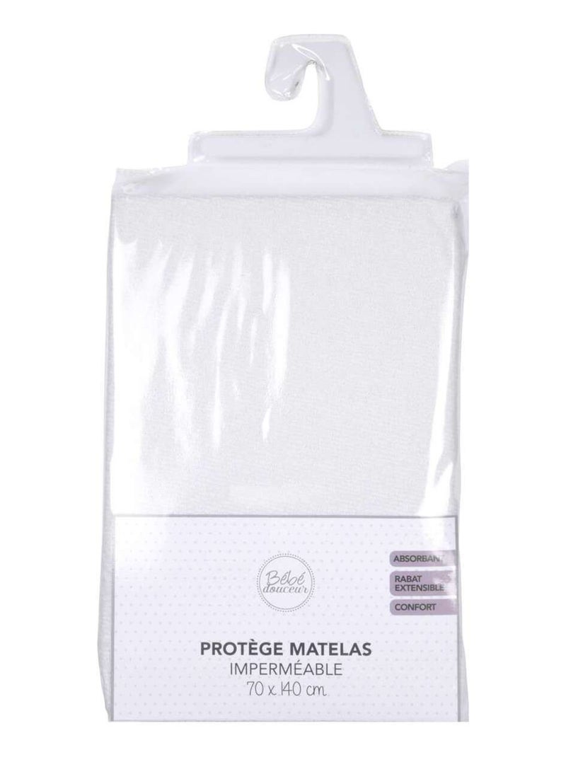 Protège matelas bébé grand format en éponge imperméable Blanc - Kiabi