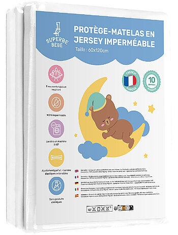 Protège matelas bébé imperméable 60X120 | SUPERBE BEBE