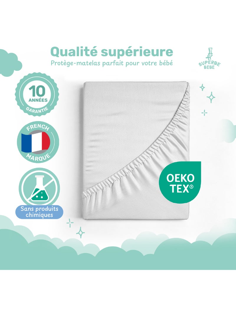 Protège matelas bébé imperméable 60X120 | SUPERBE BEBE Blanc - Kiabi