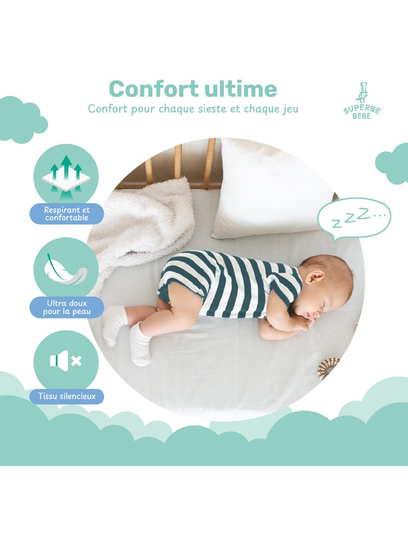 Protège matelas bébé imperméable 60X120 | SUPERBE BEBE Blanc - Kiabi