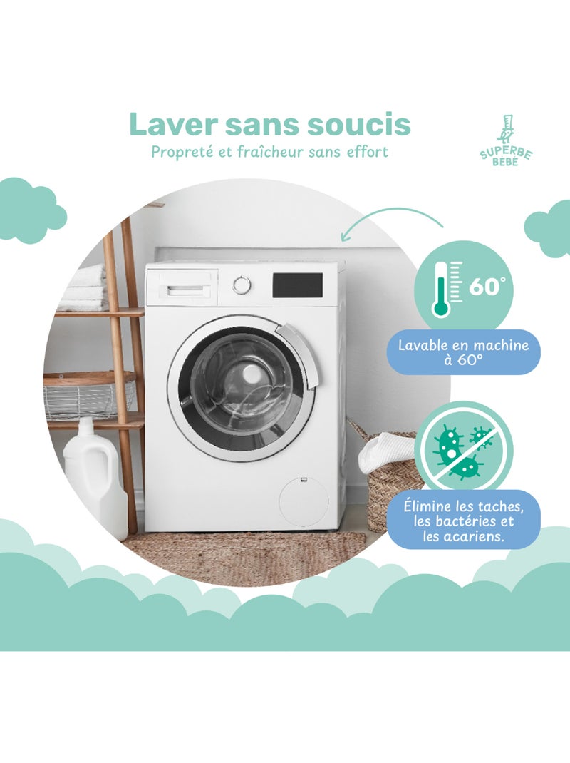 Protège matelas bébé imperméable 60X120 | SUPERBE BEBE Blanc - Kiabi