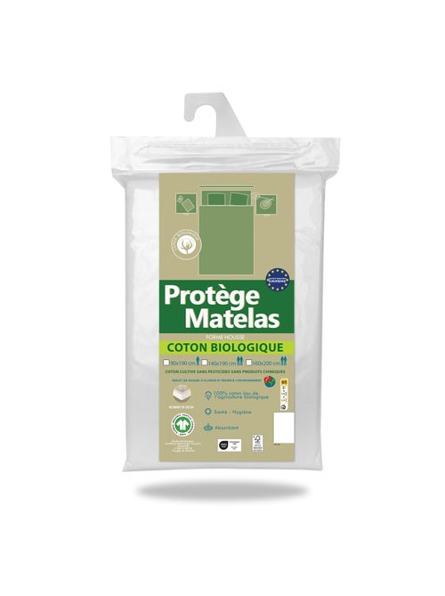 Protège-Matelas Certifié GOTS - Molleton 100% Coton Bio Absorbant - Linge des Familles - Kiabi