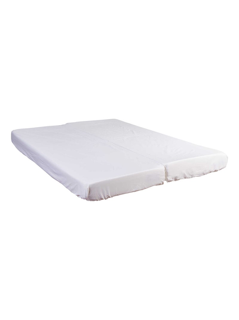 Protège matelas clic-clac coton molleton - terre de nuit Blanc - Kiabi