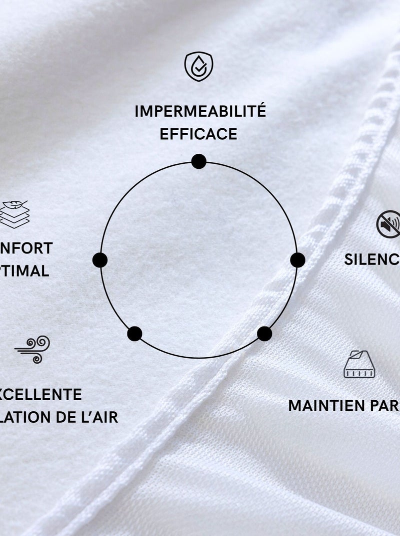Protège matelas coton bio molleton bonnet 27  - Terre de Nuit Blanc - Kiabi