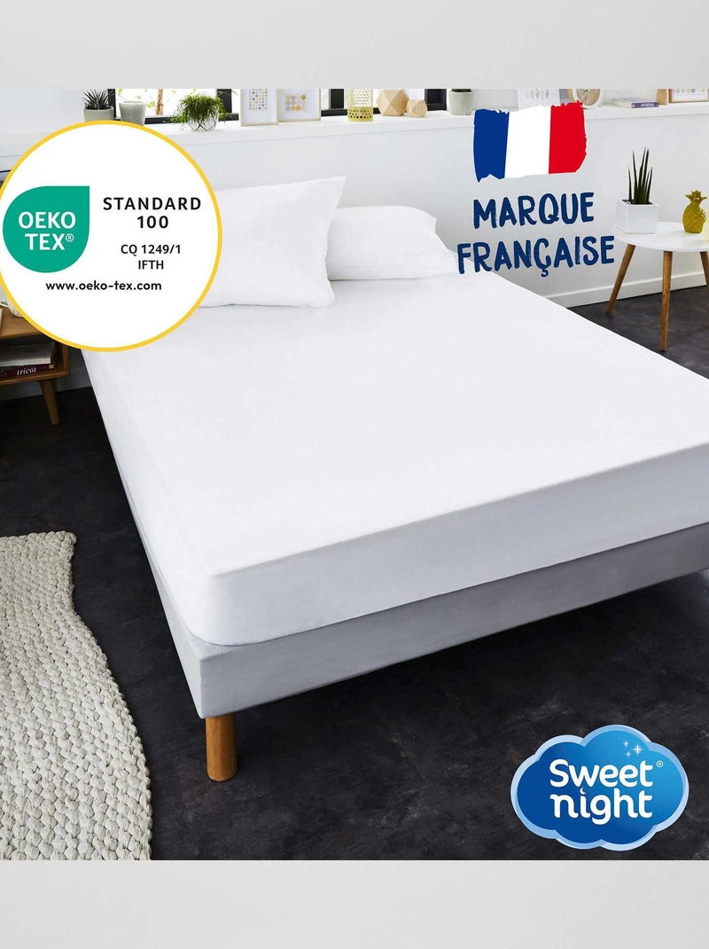 Protège matelas Coton Imperméable et Anti Acariens blanc - Kiabi