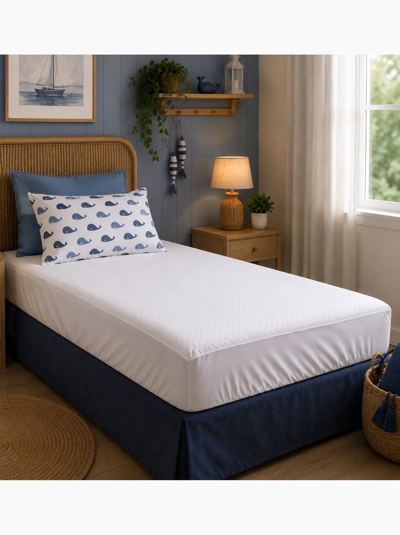 Protege matelas en coton 90 x 190 cm Elisa Blanc - Kiabi
