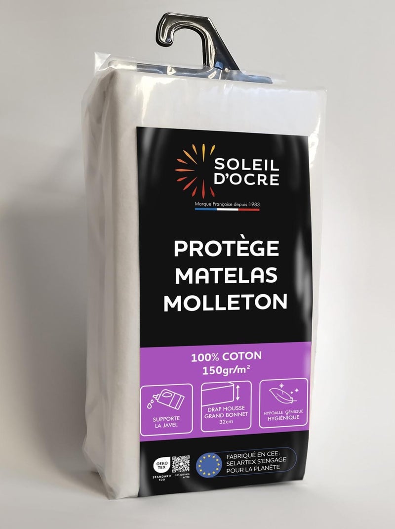 Protège matelas en coton MOLLETON, par Soleil d'ocre Blanc - Kiabi